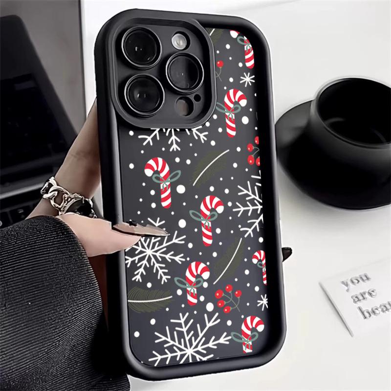 Phone Case For iPhone 16 15 14 Pro Max 11 12 13 Pro Max 7 8 Plus XR X XS Max SE Merry Christmas New Year Gifts Shockproof Cover
