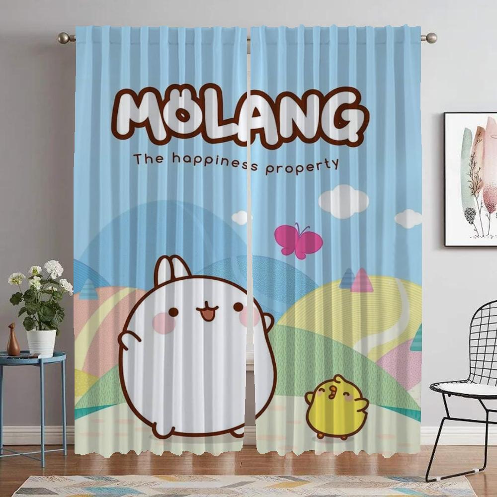 Блэкаут шторы Molang для гостиной, тюль для спальни, украшение на Хэллоуин, кухонные шторы, 2 штуки, элегантные