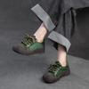 Retro Thick Soled Shoes Casual Lightweight Genuine Leather Women's Flat Platform Shoes