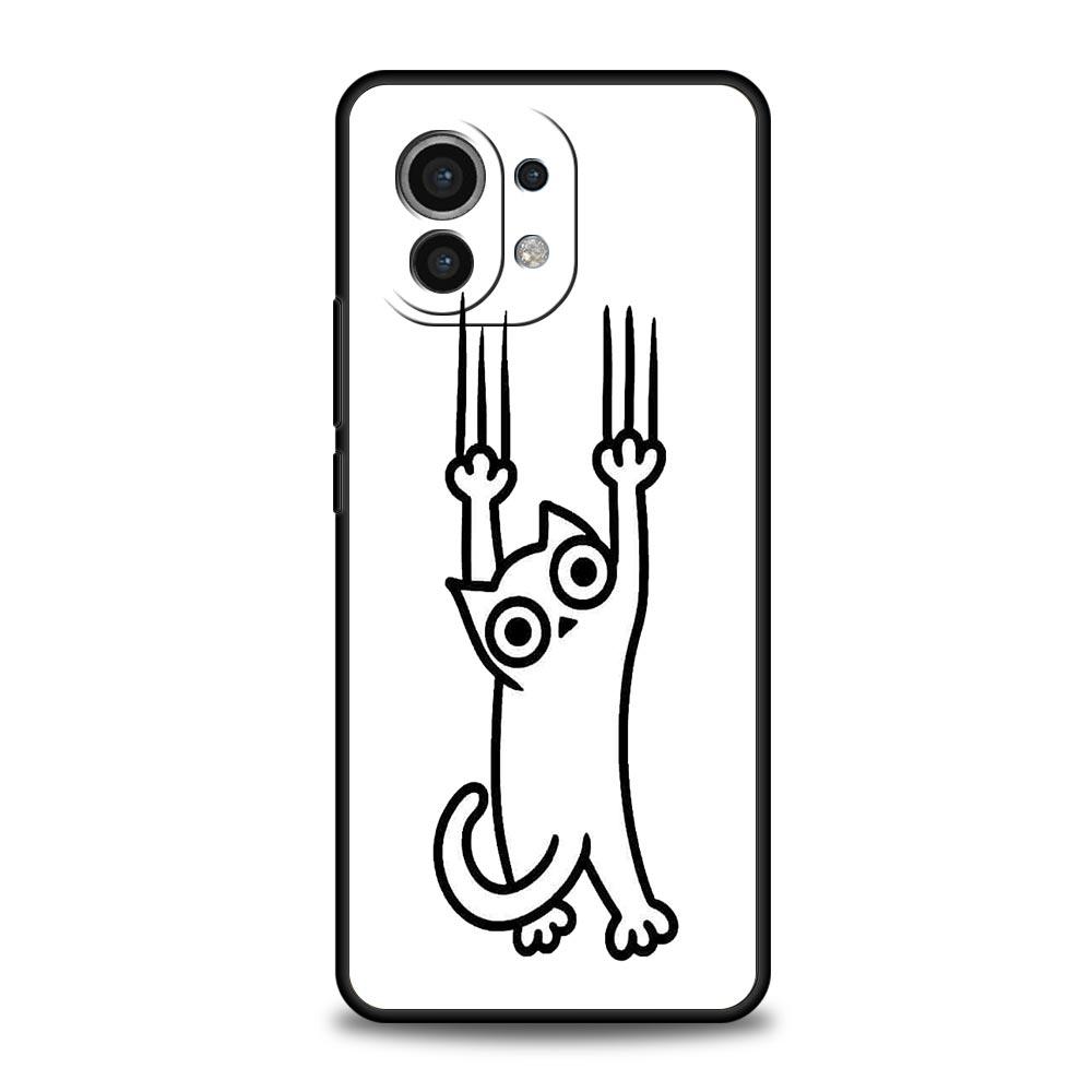 Забавный чехол для телефона с черным котом для Xiaomi Mi 17 15T 15 14 14T 13T 12T Pro 12 13 Lite 5G 11T Poco X6 X7 X5 Pro Мягкий чехол