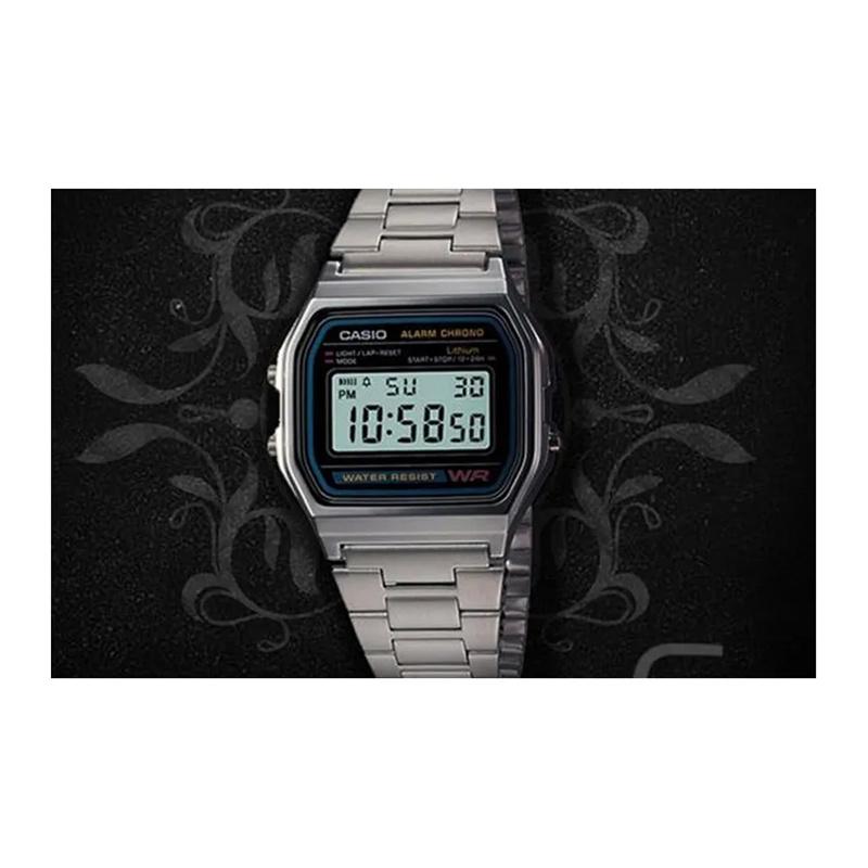 Casio Кварцевый механизм Стальной ремешок Унисекс Серебристый циферблат A158WA-1