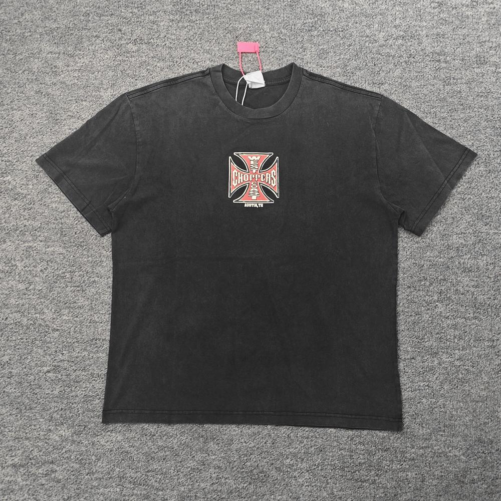 Yao Fashion Loose Fit Casual Men's Top Washed Retro Streetwear Unisex Versatile Trendy Comfortable HipHop Casual Daily T Shirt