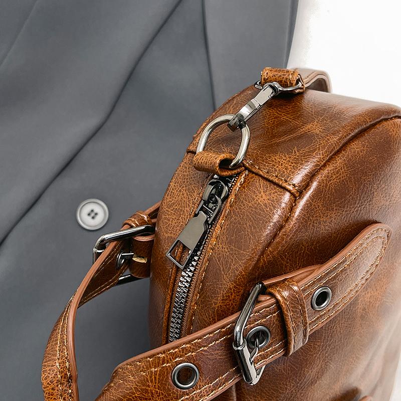 Retro Shoulder Crossbody Bags For Women Rivet Decor Top-handle Bags Casual Mini Saddle Bag Latest Luxury Designer Handbags