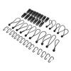 45 Pcs Black Tarp Clamps Set with Hooks and Bungee Cords Strong Gripping Power for Camping Vehicles