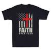 Мужская футболка Faith Retro с флагом США, христианским крестом, Иисусом, забавная