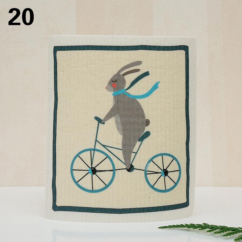 1 шт. многоразовая губка для мытья посуды кухонная напечатанная впитывающая тряпка для мытья посуды целлюлозные салфетки для уборки