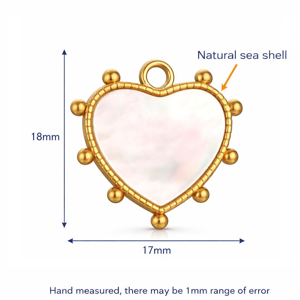 3Pcs Stainless Steel Heart/Butterfly/Star Charms Natural Seashell Waterproof Pendants DIY Women Necklace/Earrings Jewelry Making