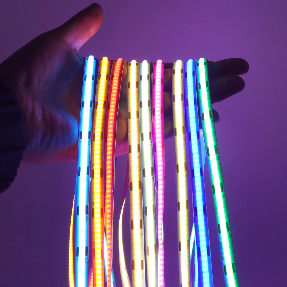 5V COB Led Strip Battery Power with Switch Night Light 3mm 5mm 8mm PCB Ribbon Tape 320LEDs Flex for Under Cabinet Bedroom Decor