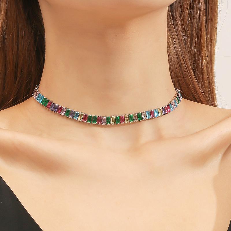 Elegant Zircon Choker Necklace: European and American Style