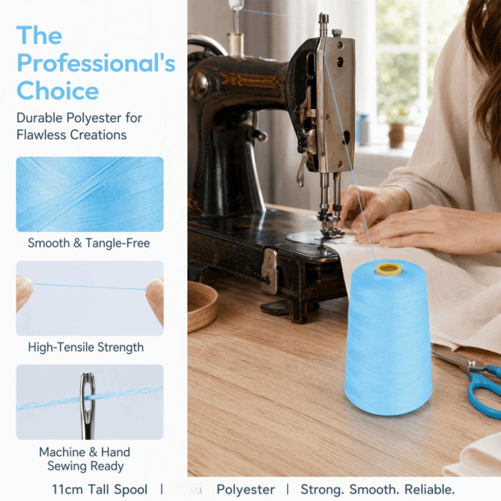 8000 Yards Sewing Thread Polyester Serger Thread Durable Embroidery Thread Hand Sewing
