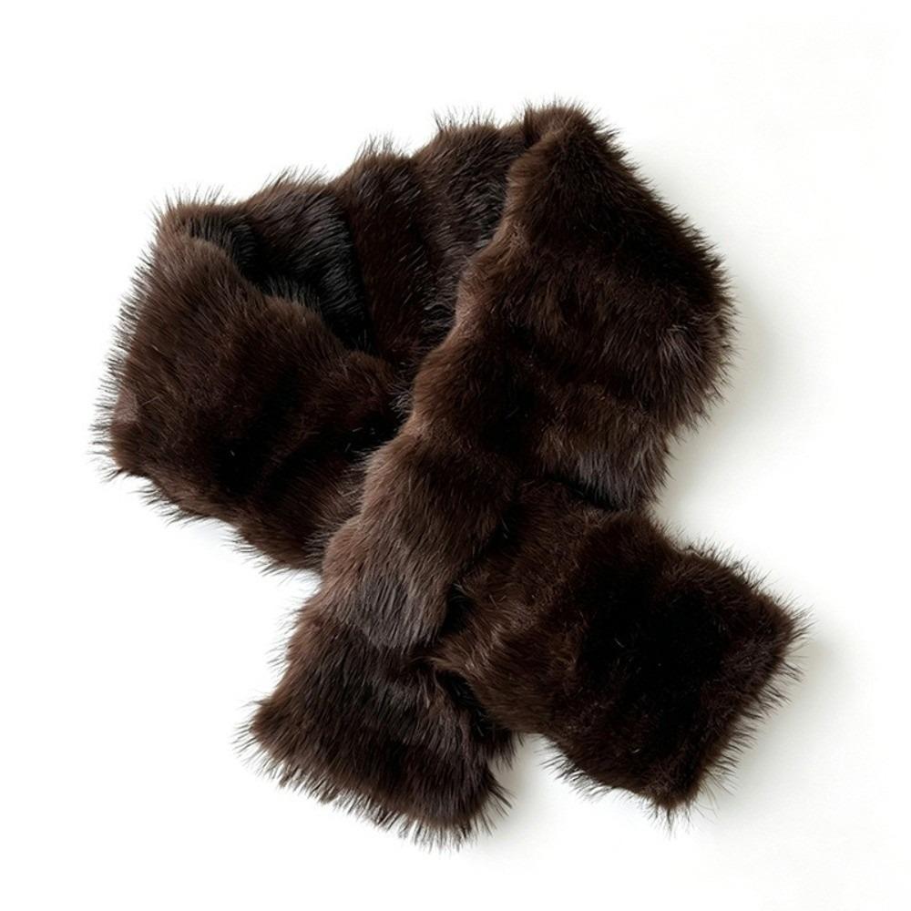 Faux Fur Winter Hat Scarf Set Thick Warm Fisherman Hat Scarf Fashion Plush Snood Scarf Women