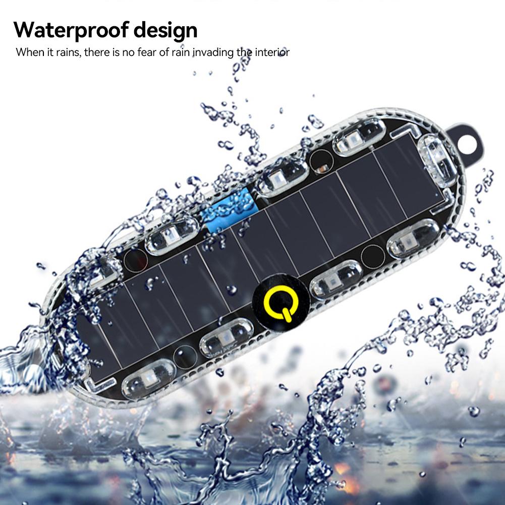 Светодиодный предупреждающий фонарь на солнечной энергии для мотоцикла, заднего фонаря для ночной езды, противотуманный фонарь для мотоцикла, электромобиля, велосипеда #469274