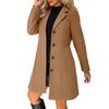 Ladies Autumn Outfits Notch Lapel Collar Long Coat for Women, Sleeves Single Breasted Jacket Blazer Jacket, Slim Fit Solid Color Outerwear Fall Winter