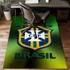 Brazilian Football Emblem Printed Office Carpet Chair Cushion  Entryway Rug, Rugs for Living Room, Bedroom Christmas gifts
