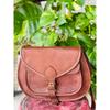 Vintage Saddle Bag Genuine Goat Logical Leather Brown Messenger Shoulder