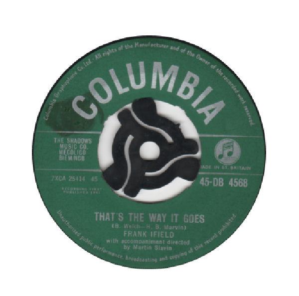 Пластинка 7 дюймов Фрэнк Айфилд That's The Way It Goes 45DB4568 Columbia 1961 Великобритания Поп Б/у