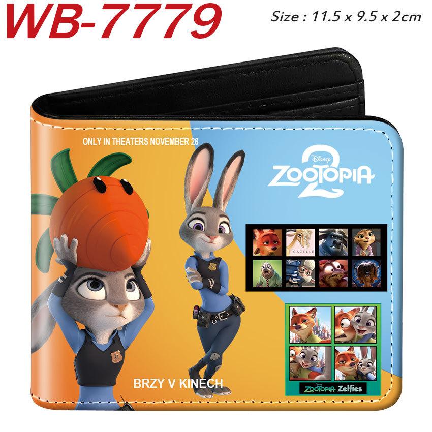 Zootopia Merchandise Short Bifold Wallet Colorful Print Cartoon Anime Coin Purse Mini Wallet for Women Girls Students 1pcs