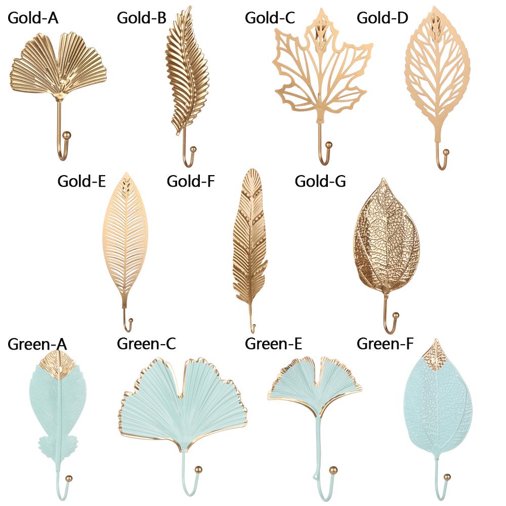 Organization For Towel Clothes Leaf Shape Wall Hanger Hanging Storage Rack Wrought Iron Hook