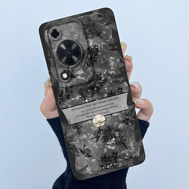 Чехол для телефона Huawei Nova Y72 Модный простой цветок Матовый силиконовый корпус Для Huawei Nova Y72S Y63 Y 72 Задняя крышка Корпус