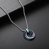 Mens Hip Hop Three Circles Pendent Necklace Keel Chain Retro Punk Fashion Couple Stainless Steel Necklace Jewelry Gifts