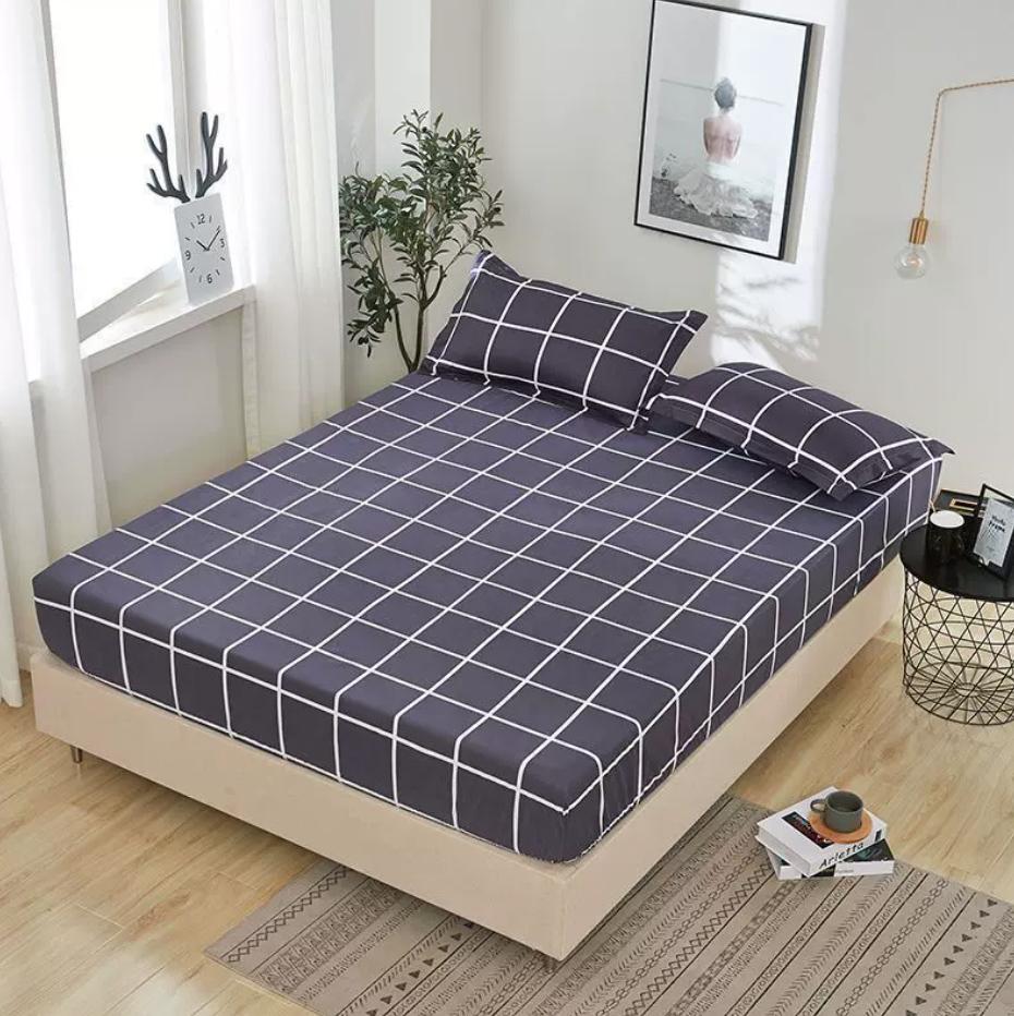 Bed Fitted Sheet with Elastic Rubber Washed Cotton Cartoon Animal Print Fitted Sheet + 2pcs Pillowcases 15 Sizes Mattress Cover