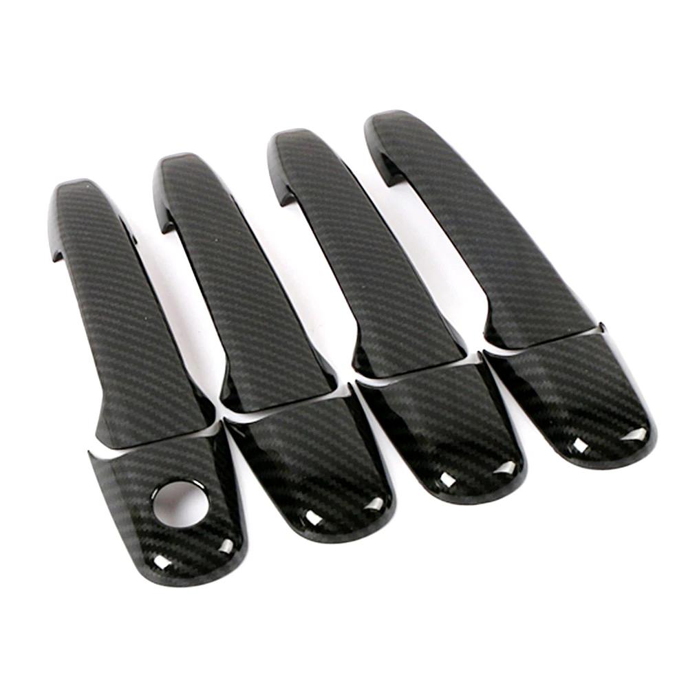 For Ford Edge Mustang For Mercury Milan For Lincoln MKZ Zephyr Carbon Fiber Printed Exterior Side Door Handle Cover Trim Frame