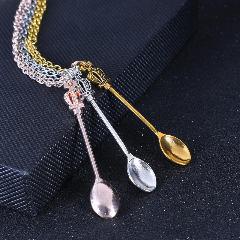 Королевская Алиса Корона Мини Чайная Ложка Ожерелье