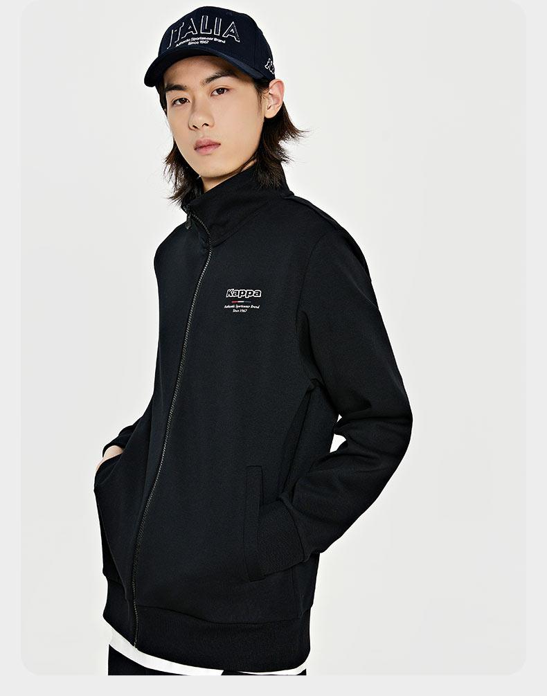 Kappa back-to-back new spring and autumn sports jacket men's stand up collar cardigan sweatshirt trend