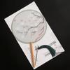 New Semi-Transparent Ancient-Style Round Fan, Double-Sided Palace Fan, Bridal Round Fan, Dance Fan, Chinese Style Classical Hanfu Small Fan