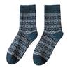 Warm Wool Socks for Men Winter Thermal Thick Crew Socks Vintage Style Retro Pattern Socks for Cold Weather