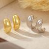 Banyan Tree Gold Cashew C-Shaped S925 Silver Earrings: European & American Style for Autumn/Winter