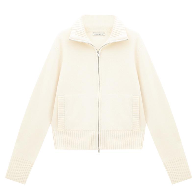 Love and Nancy 2024 Зимний полосатый шерстяной кардиган с воротником-стойкой для женщин