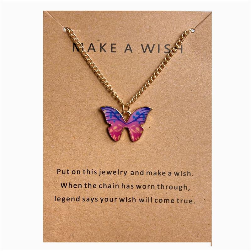 Bohemian Alloy Butterfly Pendant Necklace Pendant Set Collarbone Chain Necklace Card Set