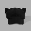 Casual Y2k Cat Ear Hat Solid Color Peaked Cap Cute Women's Baseball Hat  Girl
