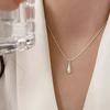 Серебряное ожерелье S925 для женщин, форма капли воды, модное минималистичное колье-подвеска, милое ожерелье-шарм, подарок на день рождения