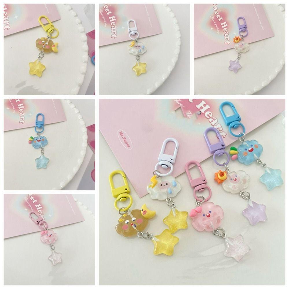 Fine Flicker Starry Clouds Keychain Star Cartoon Activity Gifts