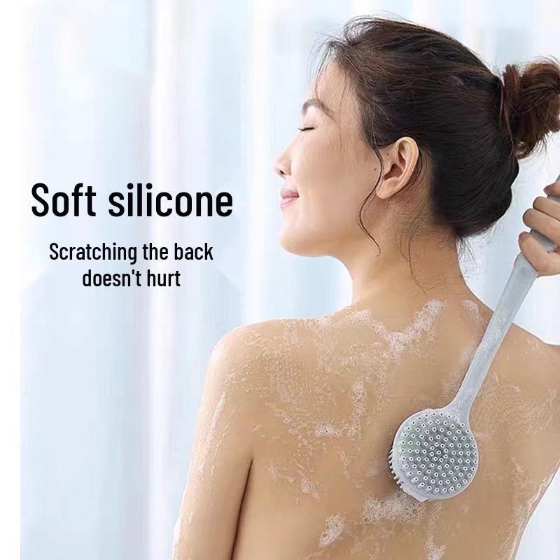 Silicone Long Handle Bath Brush & Double-Sided Back Scrubber