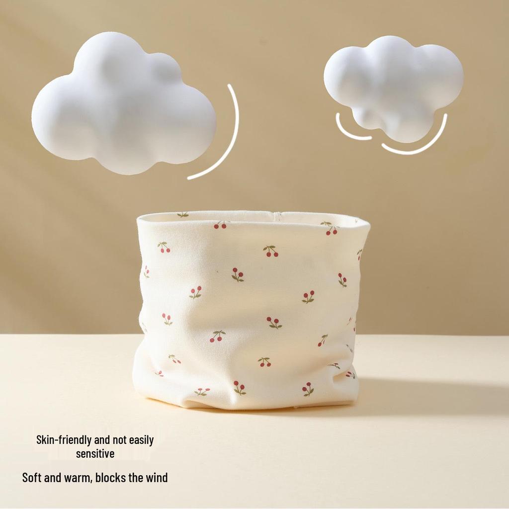 Детский хлопковый бафф: Теплый ветрозащитный шарф с петлями для ушей на осень/зиму