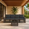 Garden Sofa Set 5 Pieces Grey and Dark Grey Poly Rattan