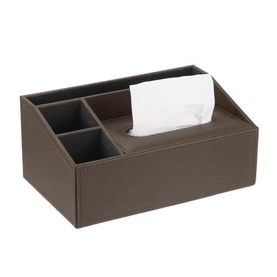 Uxcell Магнитная прямоугольная крышка для коробки салфеток, из ПУ-кожи, настольный диспенсер для бумажных салфеток для ванной комнаты, спальни и кухни (Кофе, 26,5 x 1