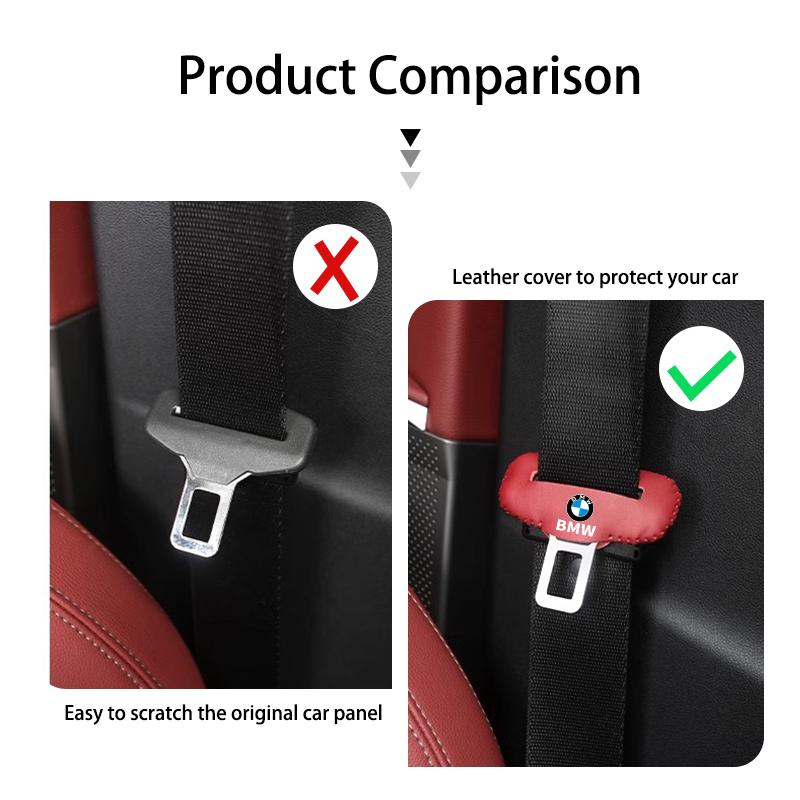 BERV3 Leather Car Seat Belt Buckle Protector Anti-Scratch Cover For BMW G30 G20 M3 M5 E91 E92 E93 E36 E70 X3 X4 X5 X1 E39 F30