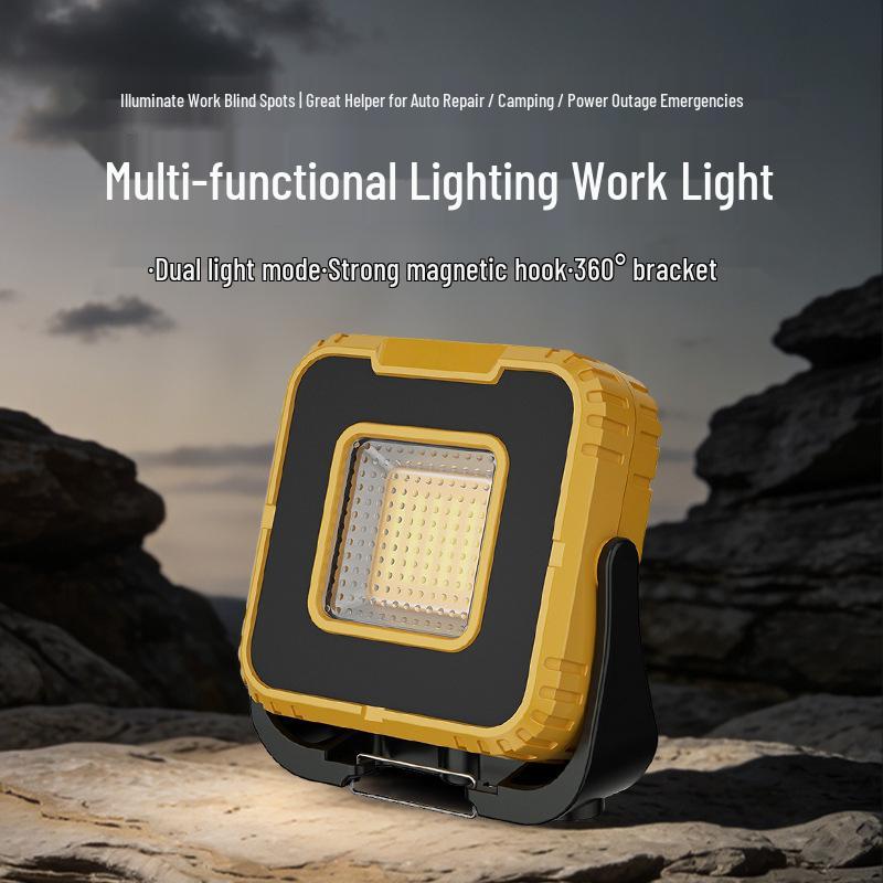 Rechargeable LED Work Light with Magnetic Hook - Multifunctional Outdoor Camping Lighting