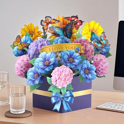 3D pop-up цветочная открытка, много стилей, на День матери, день рождения, свадьбу, День святого Валентина, юбилеи. Идеальный подарок, открытка