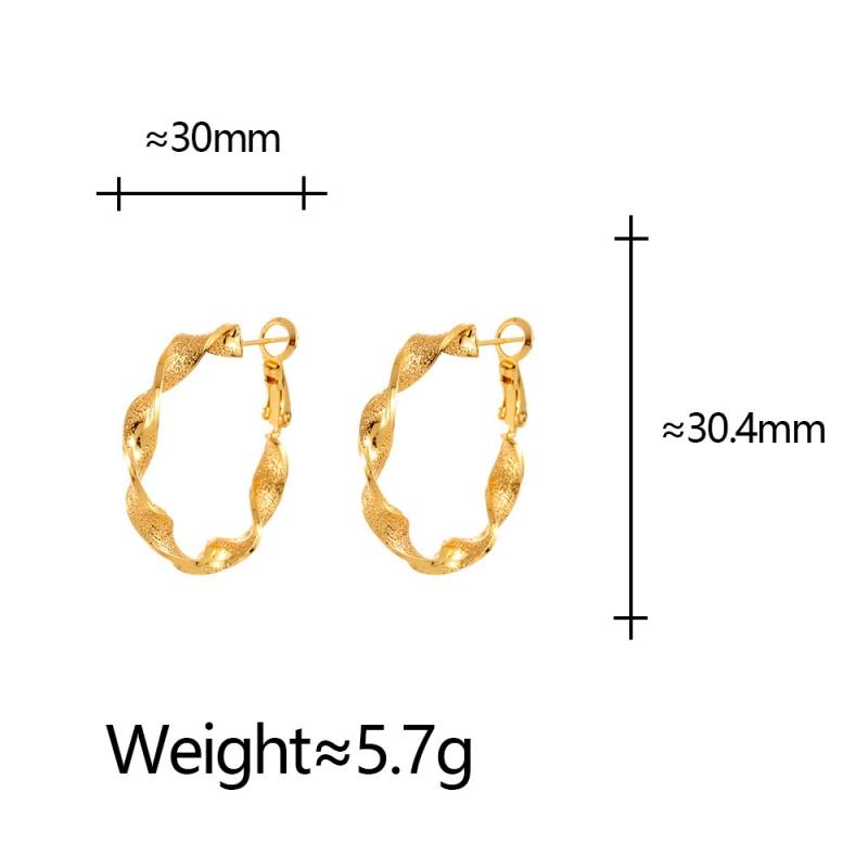 14K Gold-Plated Geometric Round Twisted Hoop Earrings for Women Fashion Simple 925 Silver Needle Hypoallergenic Earring Jewelry