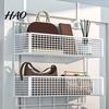 Bedroom Hanging Storage Rack Door Organizer with Hooks Sturdy Construction Mesh Hanger Hook Design Easy to Assemble Detachable Behind Basket