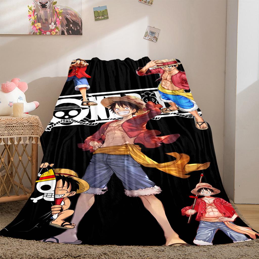 One Piece Anime Print Blanket Warm Comfortable Flannel Cover For Bedrooms, Sofas, Beds, Chairs LXR141