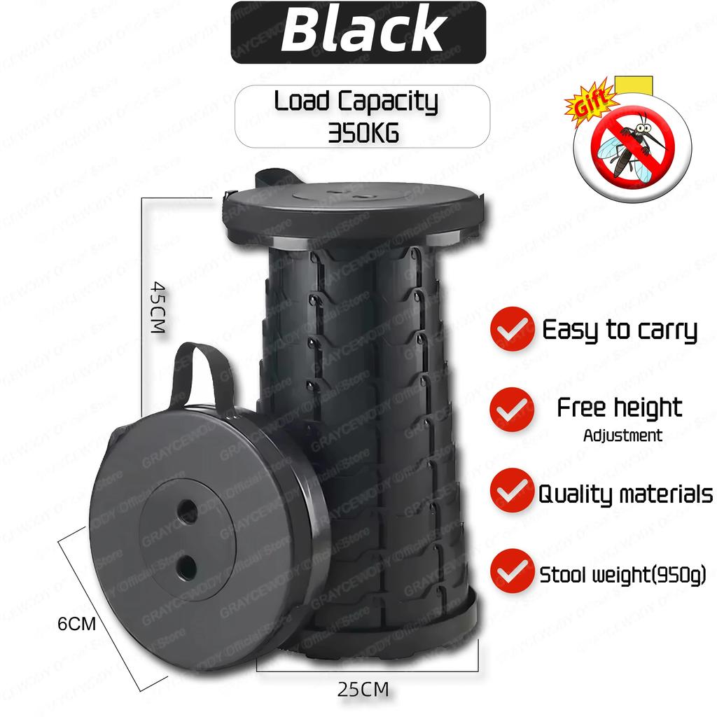 New Portable Round Folding Chair Accordion Chair Height Adjustment Simple Tool Elephant Swing Playground Queue Chair Gift