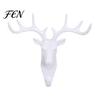 Stable Load Bearing Hooks Deer Head Wall Hook, Adhesive Antler Decorative Hanger, Modern Small Object Storage Plastic Mount Organizer for Home Kitchen