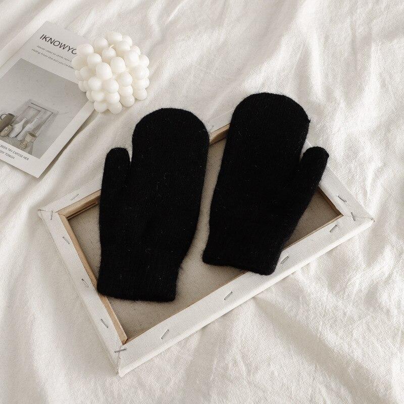 Женские милые и модные вязаные зимние варежки с мягкой подкладкой
