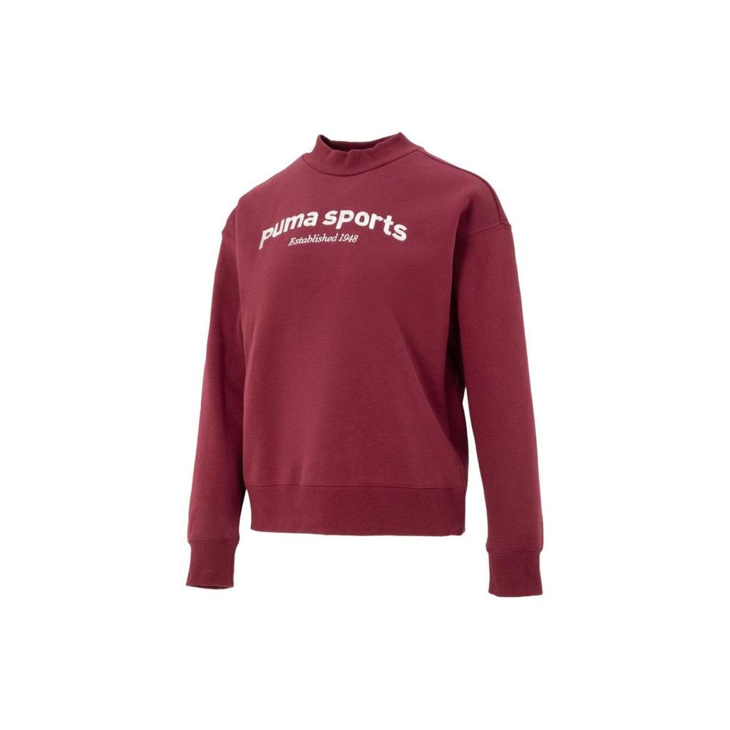 Puma Letter Embroidered Fleece Thick Round Neck Pullover Sweatshirt Women Sweatshirt 625305-22